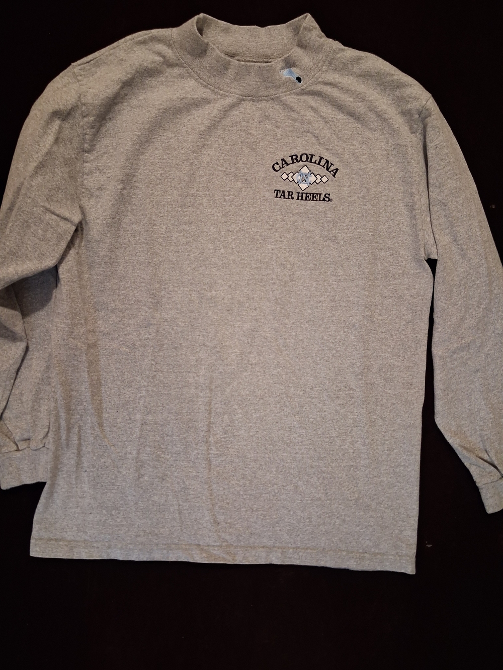 Vintage Carolina Tar Heels Gray Long Sleeve Tee..made In Usa